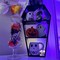 Coffin Shaped 2 Shelf Wooden Halloween Decoration for Spooky Home Display 18 Inches
